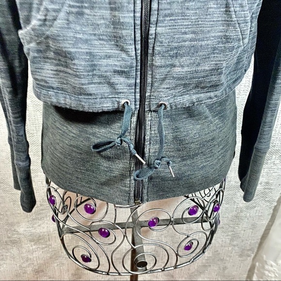 Athleta Tiger Terry grey cinched waist hoodie size S - Picture 4 of 12